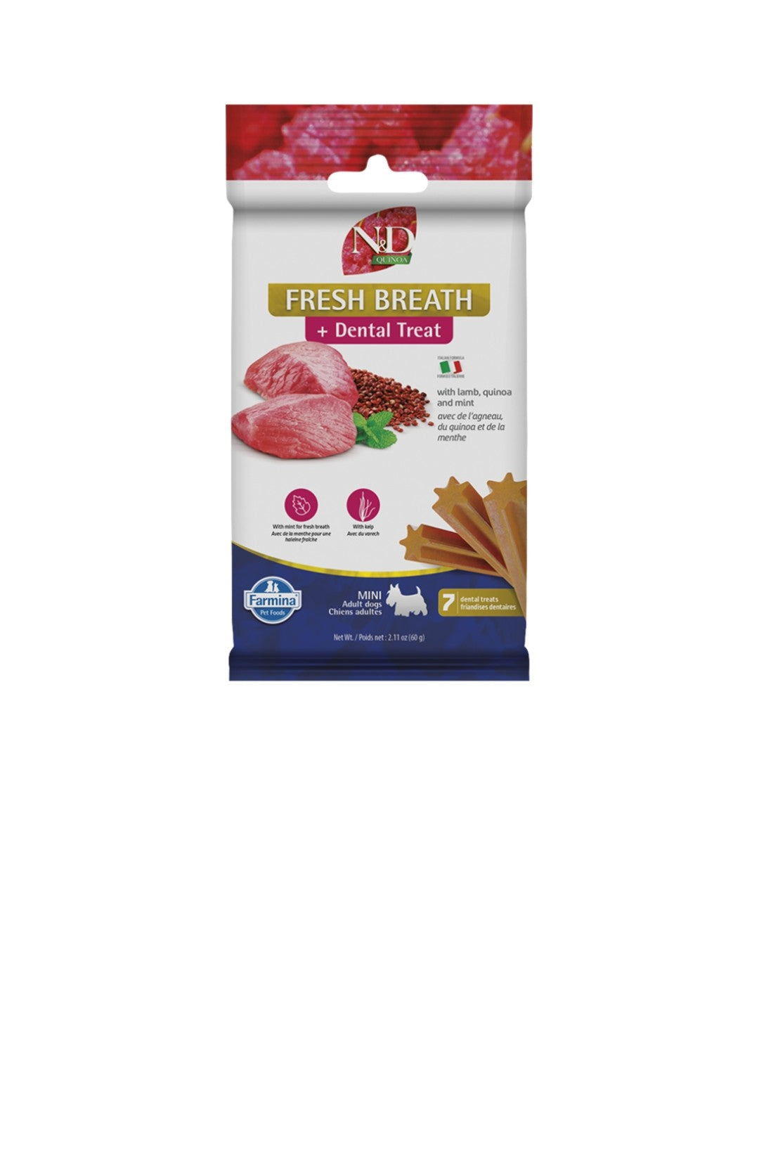 Farmina Dog N&D Quinoa Fresh Breath Adult Treats Mini Grain Free 60 g