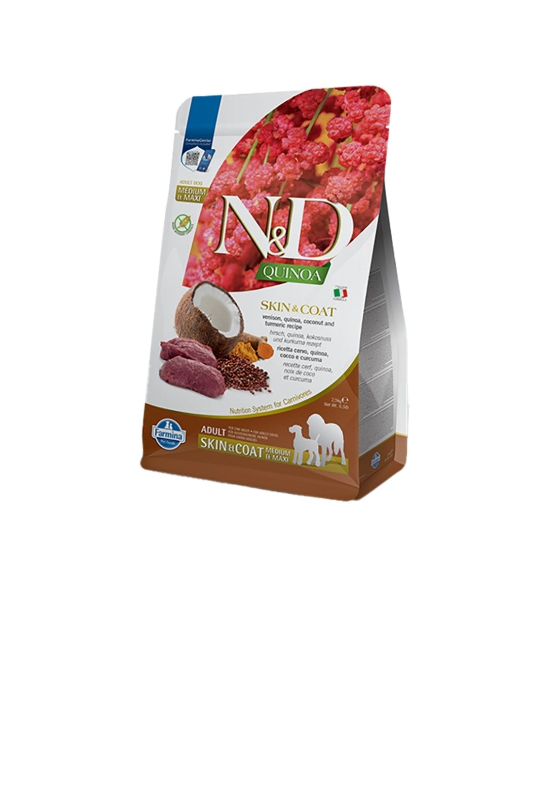 Farmina Dog N&D Quinoa Skin and Coat Medium and Maxi Venison 5.5 lbs