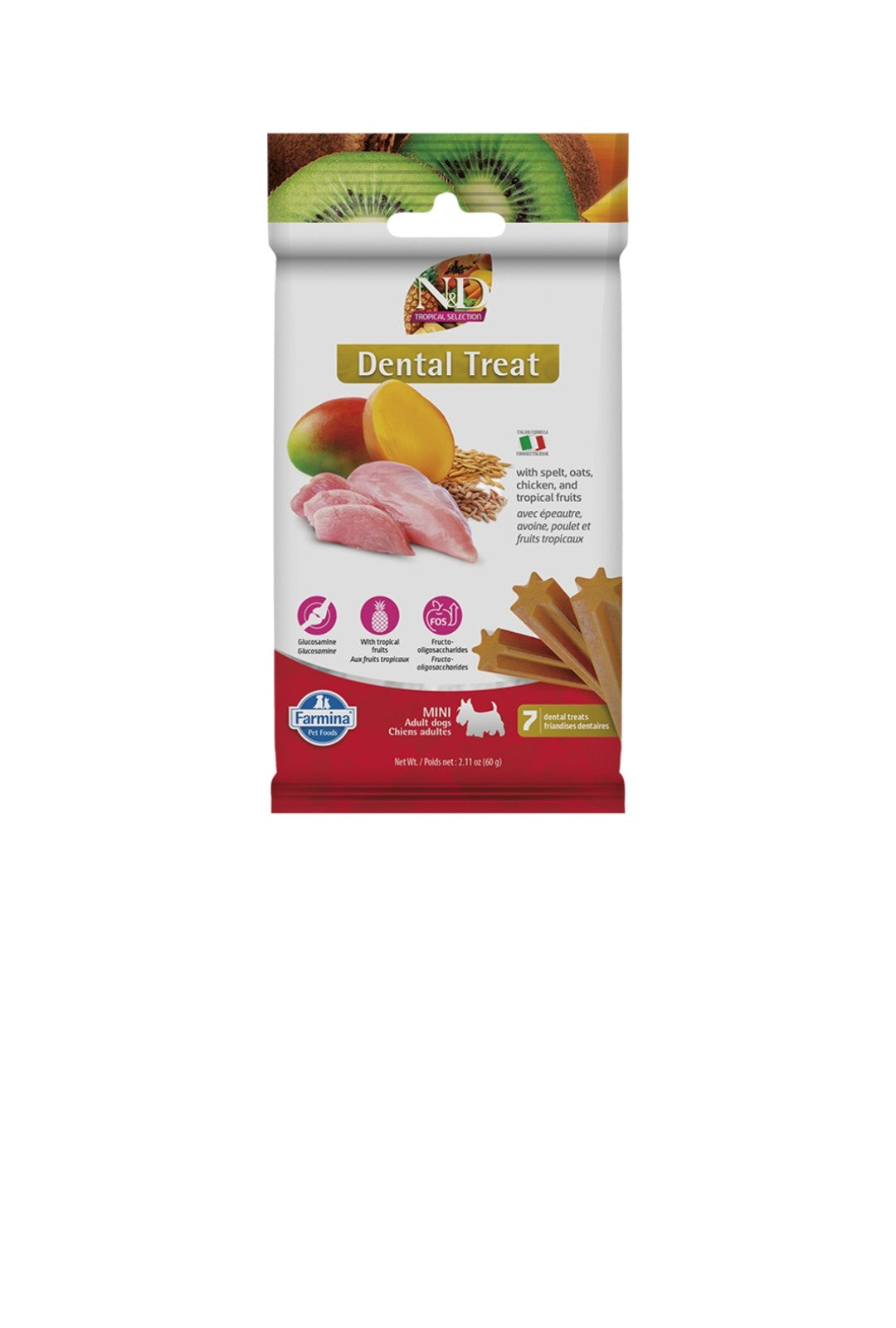 Farmina Dog N&D Tropical Selection Treats Medium and Maxi Grain Free Chicken Spelt And Oats 100g