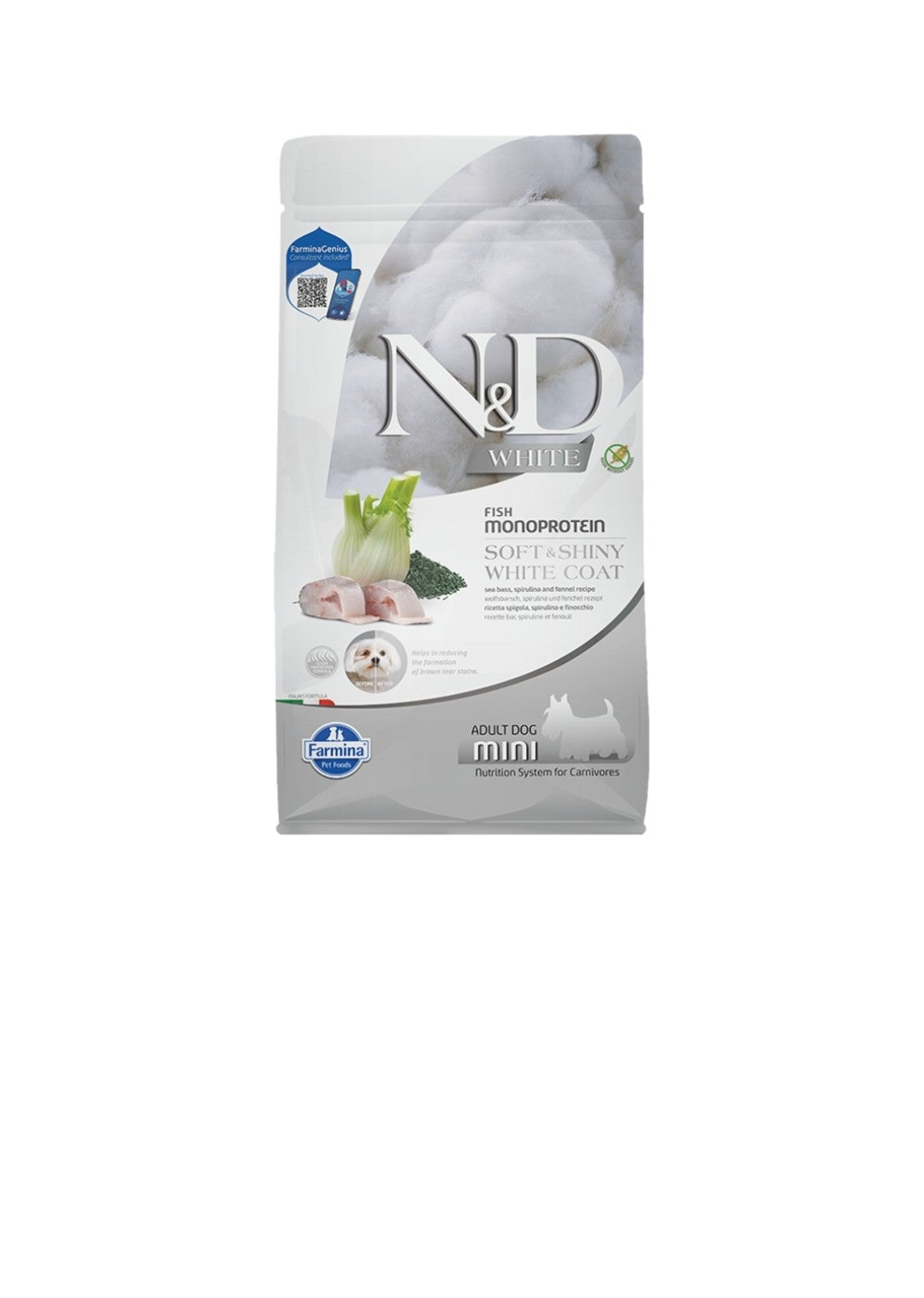 Farmina Dog N&D White Coat Adult Mini Seabass Kelp and Fennel 4.4 lbs