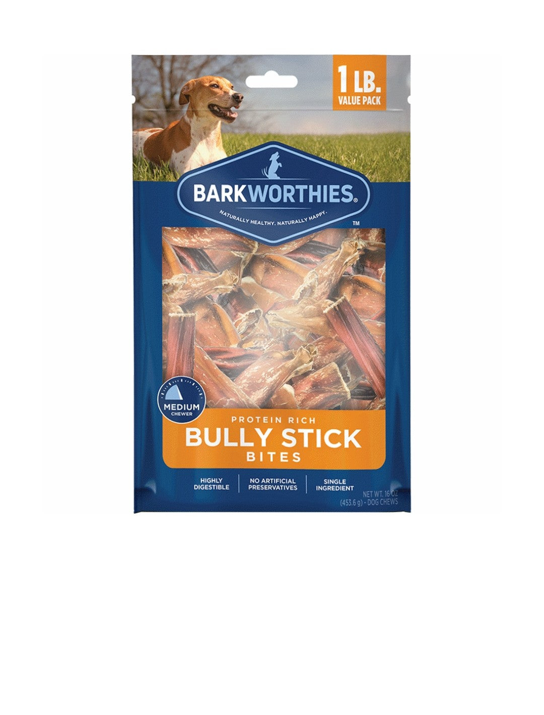 Barkworthies Dog Bully Stick Bites 1 lbs