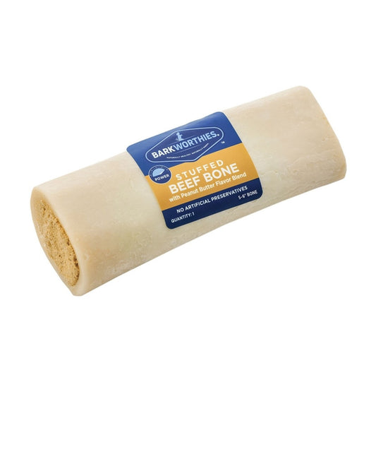 Barkworthies Dog Peanut butter Stuffed Shin Bone 10 Count