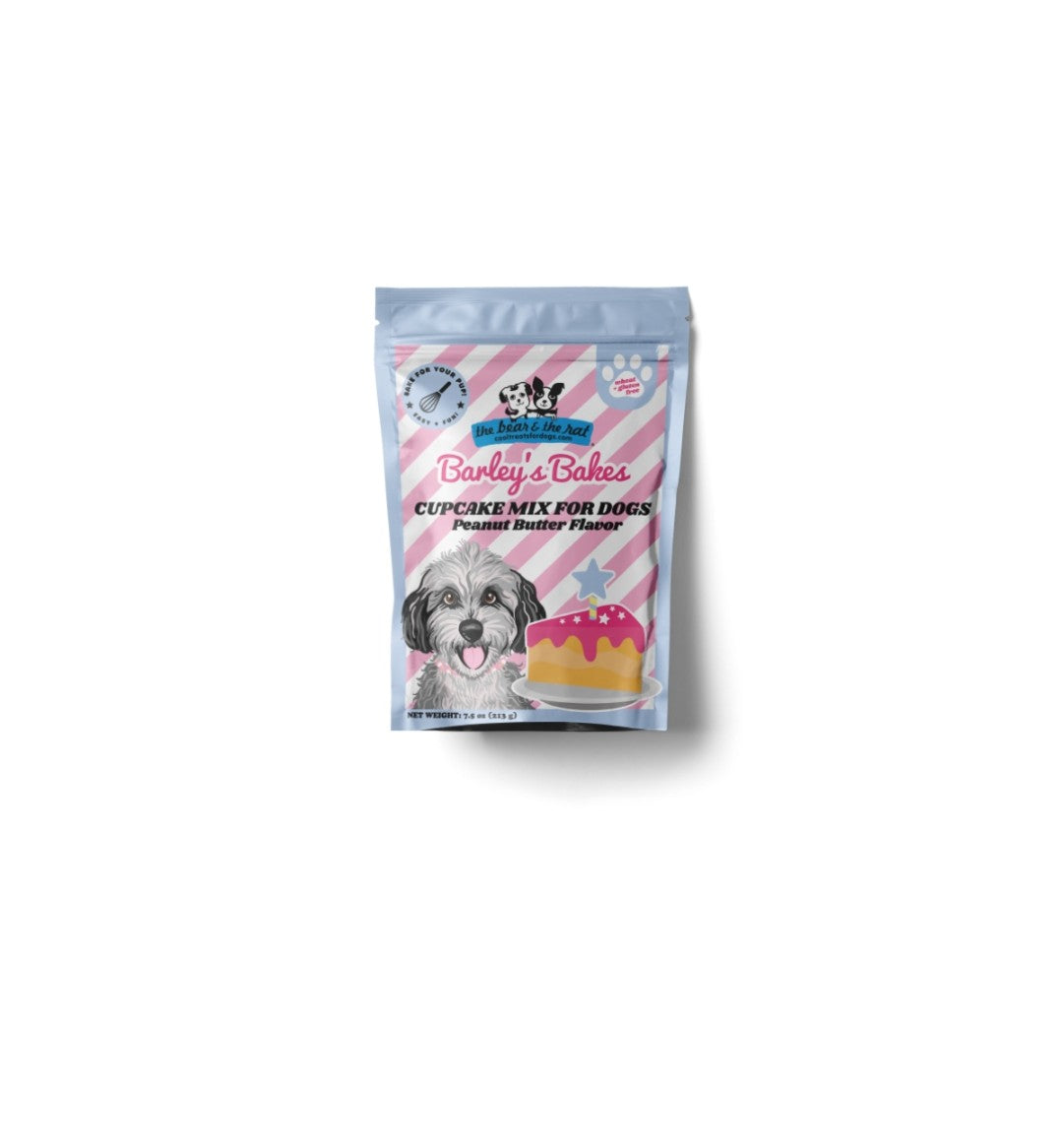 The Bear & The Rat Dog  Barleys Bakes Peanut butter Cupcake Mix 7.5 oz