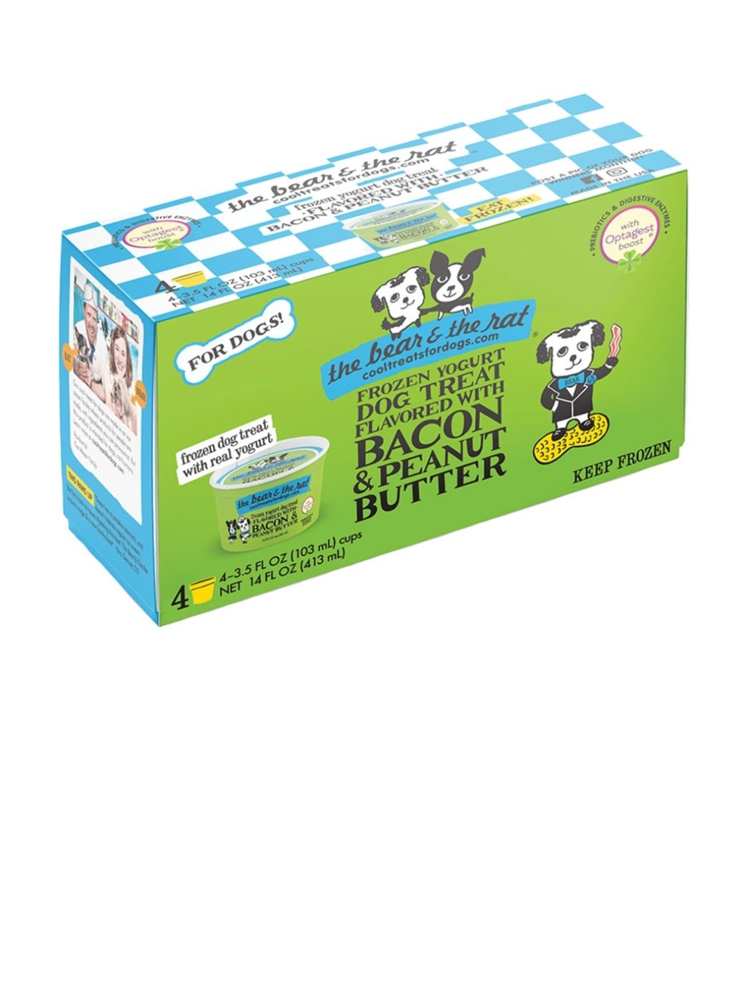 The Bear & The Rat Dog Frozen Bacon and Peanut Butter Yogurt 3.5 oz