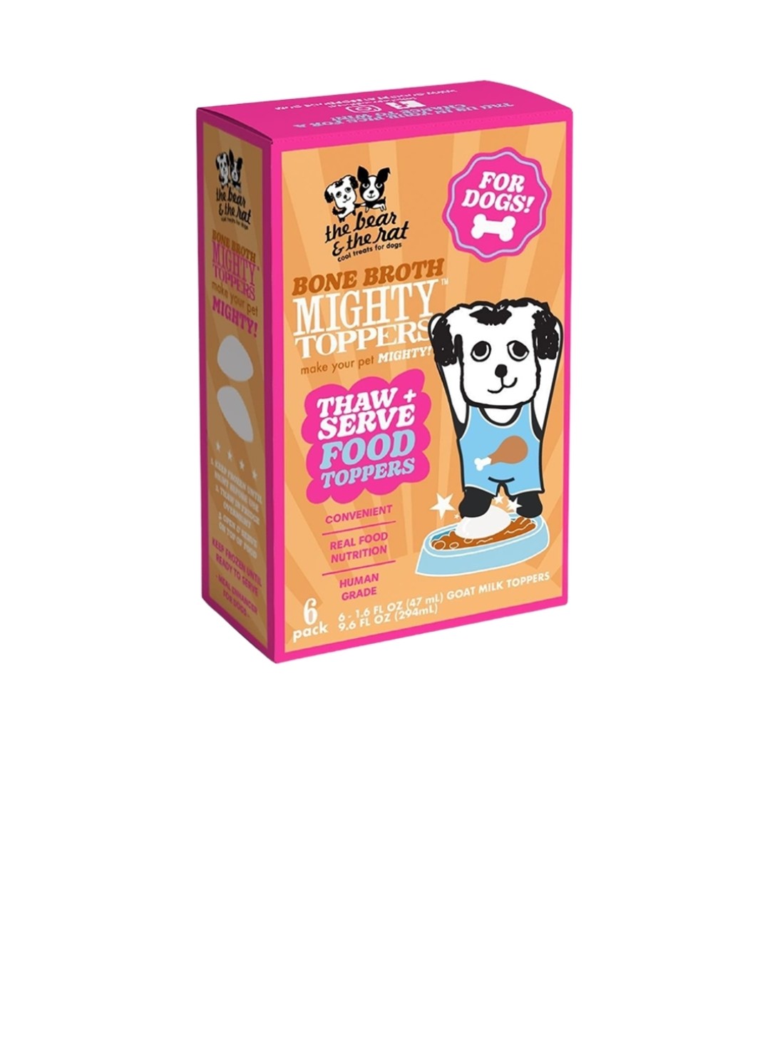 The Bear & The Rat Dog Frozen Bone Broth Topper 6 pack