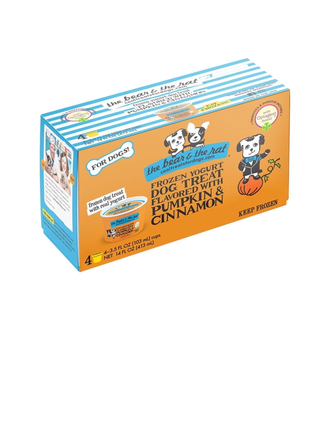 The Bear & The Rat Dog Frozen Pumpkin Yogurt 3.5 oz 4 pack
