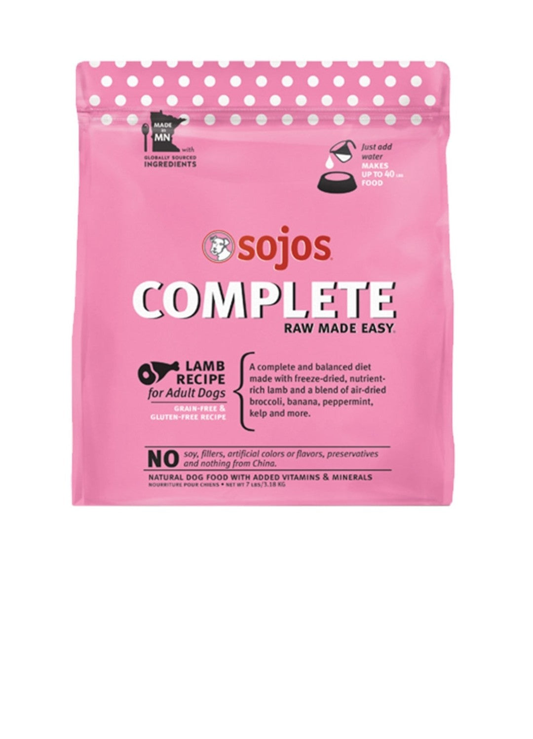 Sojos Dog Complete Freeze Dried Adult Lamb Recipe 1.75 lbs