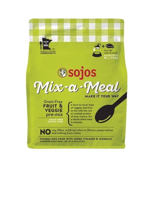 Sojos Dog Mix A Meal Freeze Dried Grain Free Fruit and Veggie Pre Mix Recipe 8 lbs