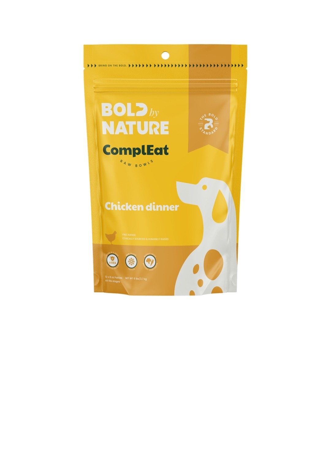 Bold By Nature Dog Frozen Chicken Patties 6 lbs