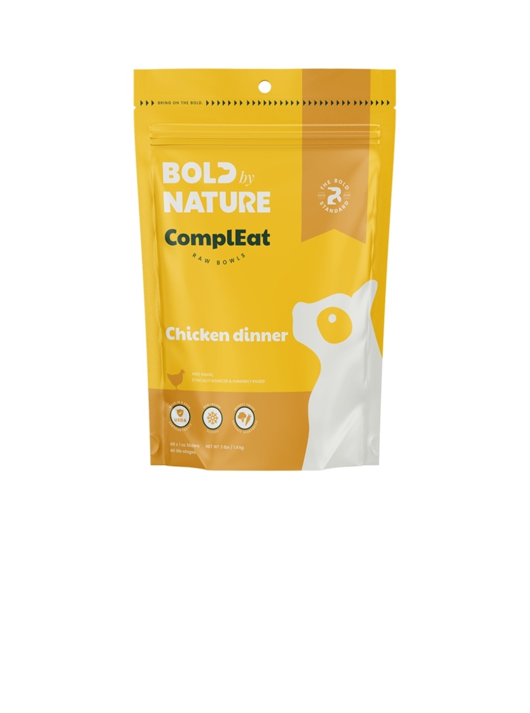 Bold By Nature Dog Frozen Chicken Sliders 3 lbs