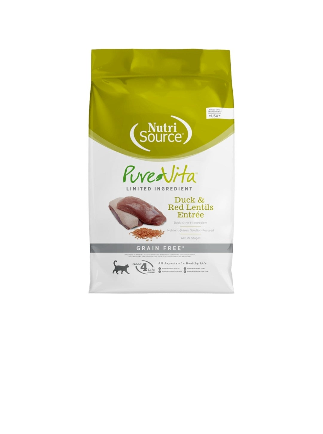 Pure Vita Cat Grain Free Duck And Red Lentils 12 lbs