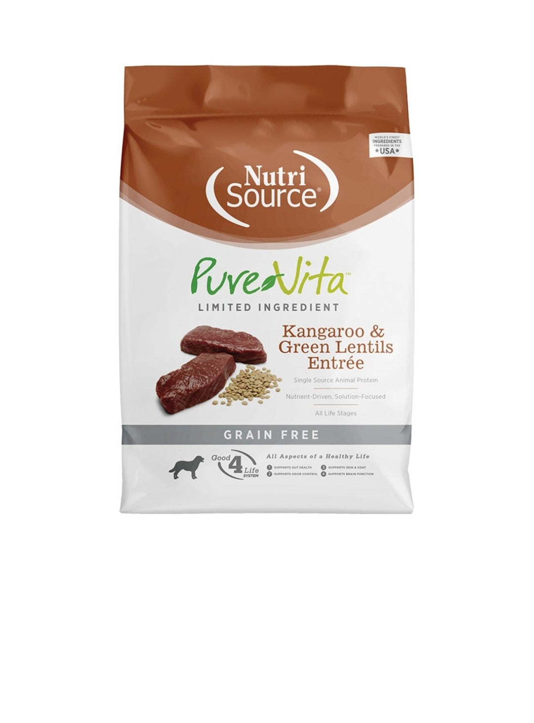 Pure Vita Dog Grain Free Kangaroo and Green Lentils 4 lbs