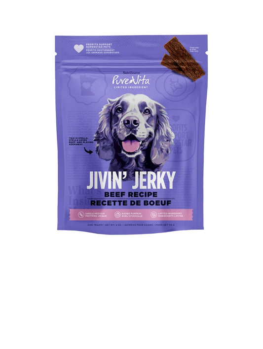 Pure Vita Dog Jivin Jerky Beef 4 oz