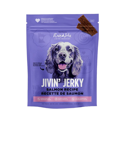 Pure Vita Dog Jivin Jerky Salmon 4 oz