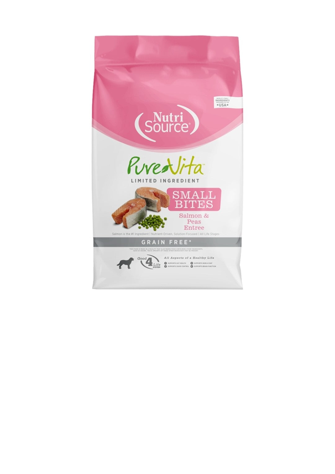 Pure Vita Dog Small Bites Grain Free Salmon and Peas 12 lbs