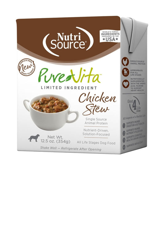 Pure Vita Dog Tetra Pak Stew Chicken 12.5 oz 12 pack