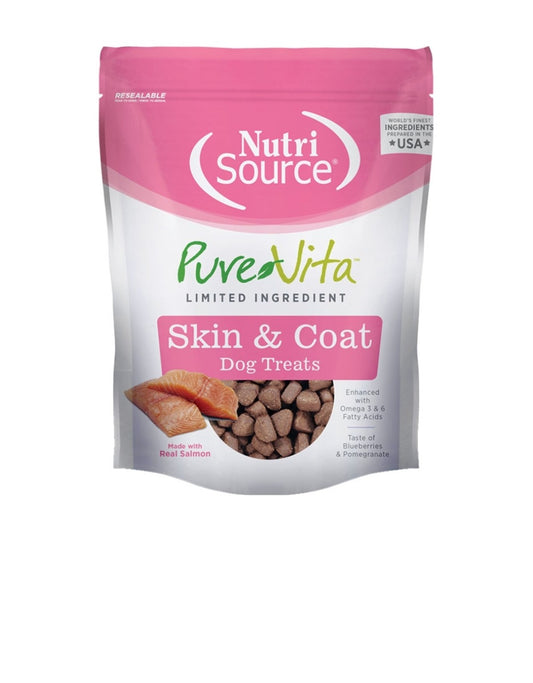 Pure Vita Dog Treat Skin and Coat Salmon 6 oz