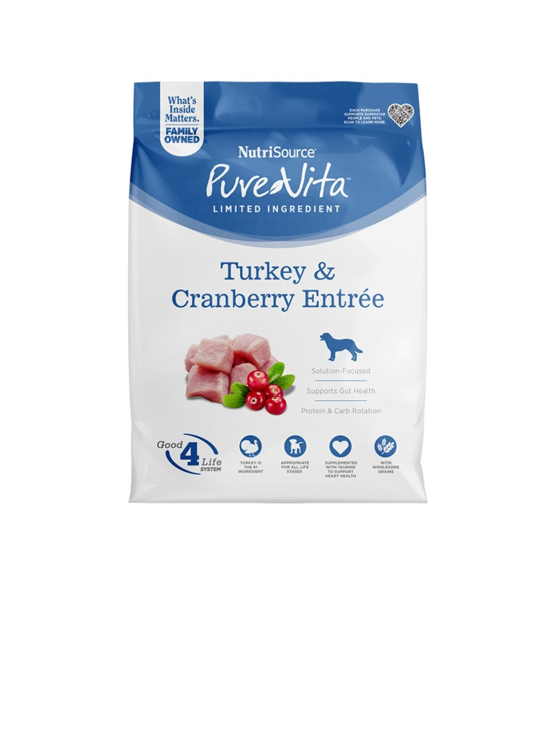 Pure Vita Dog Turkey and Cranberry 12 lbs