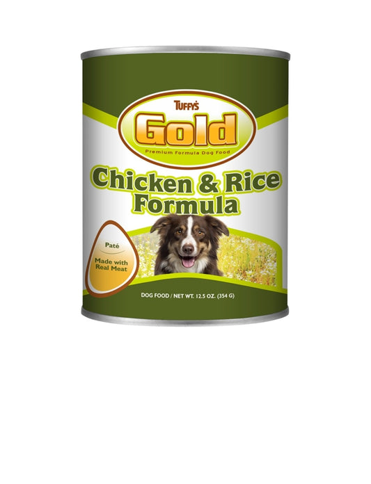 Tuffys Dog Gold Chicken and Rice 12.5 oz cans 12 pack