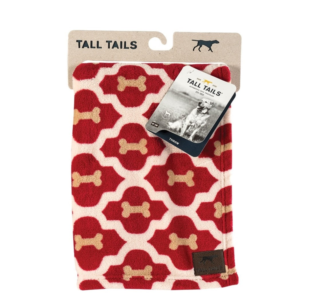 Tall Tails Dog and Cat Blanket Red Bone 30 x 40 inches
