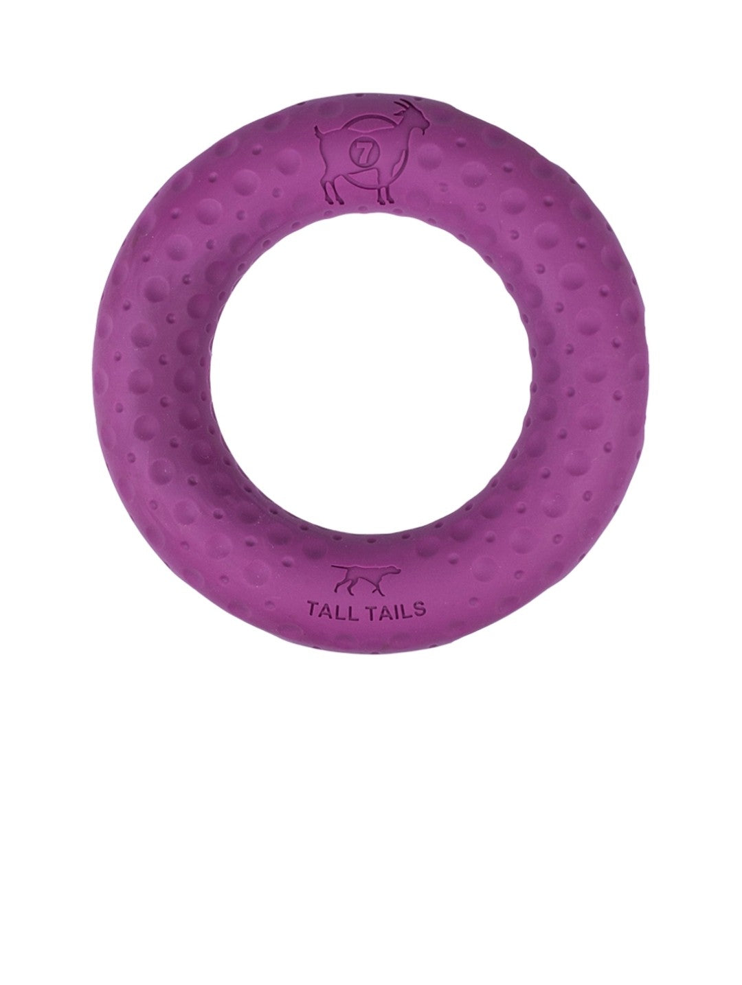 Tall Tails Dog Goat Rubber Ring Purple 7 in