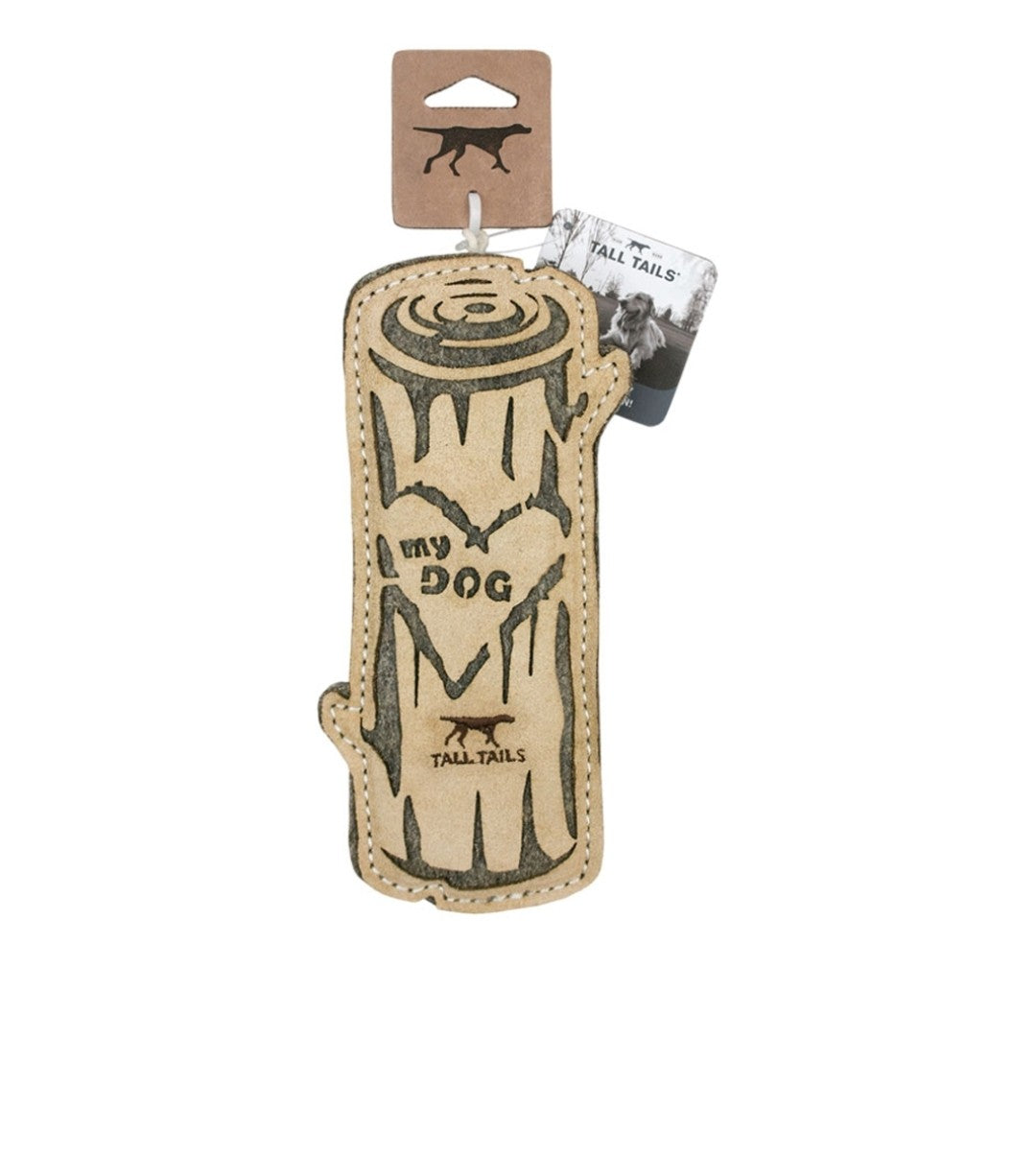 Tall Tails Dog Natural Leather and Wool Love My Dog Log 9 in