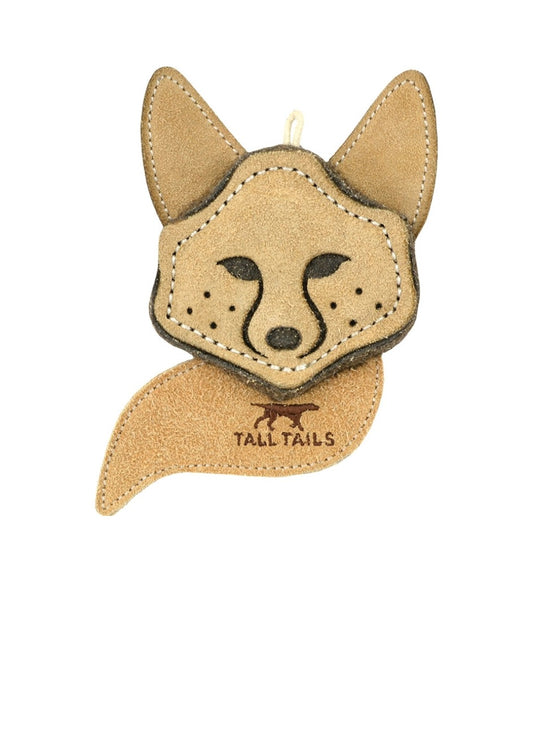 Tall Tails Dog Natural Leather and Wool Toy Fox 4 in