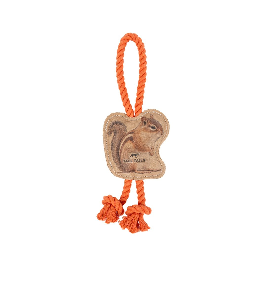 Tall Tails Dog Natural Leather Color Jointed Tug Chipmunk 12 in