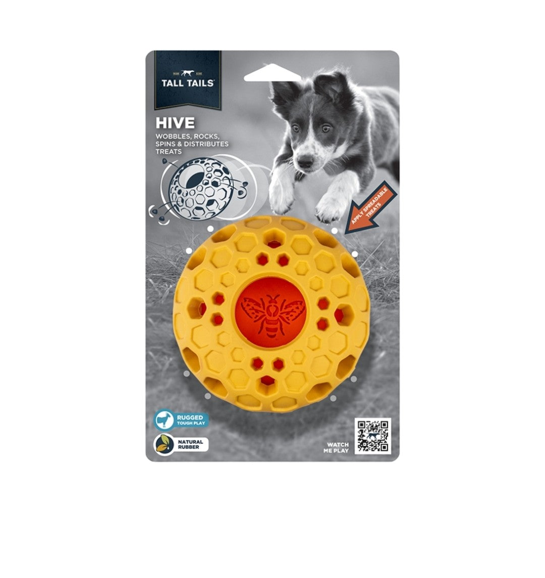 Tall Tails Dog Natural Rubber Toy Bee Hive 4 in