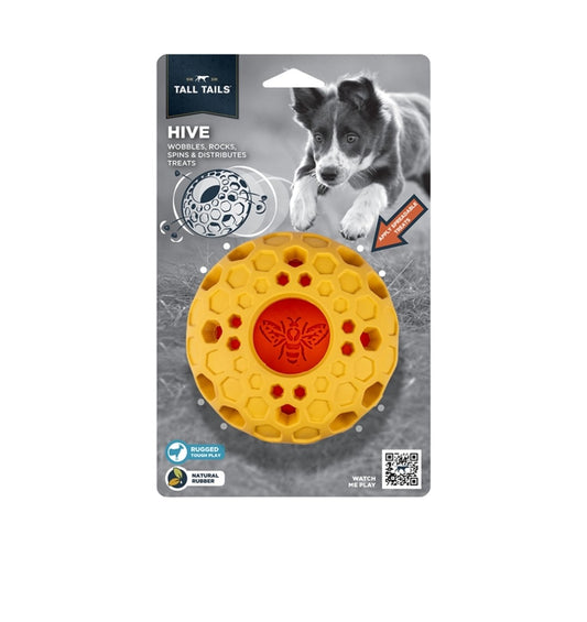 Tall Tails Dog Natural Rubber Toy Bee Hive 4 in