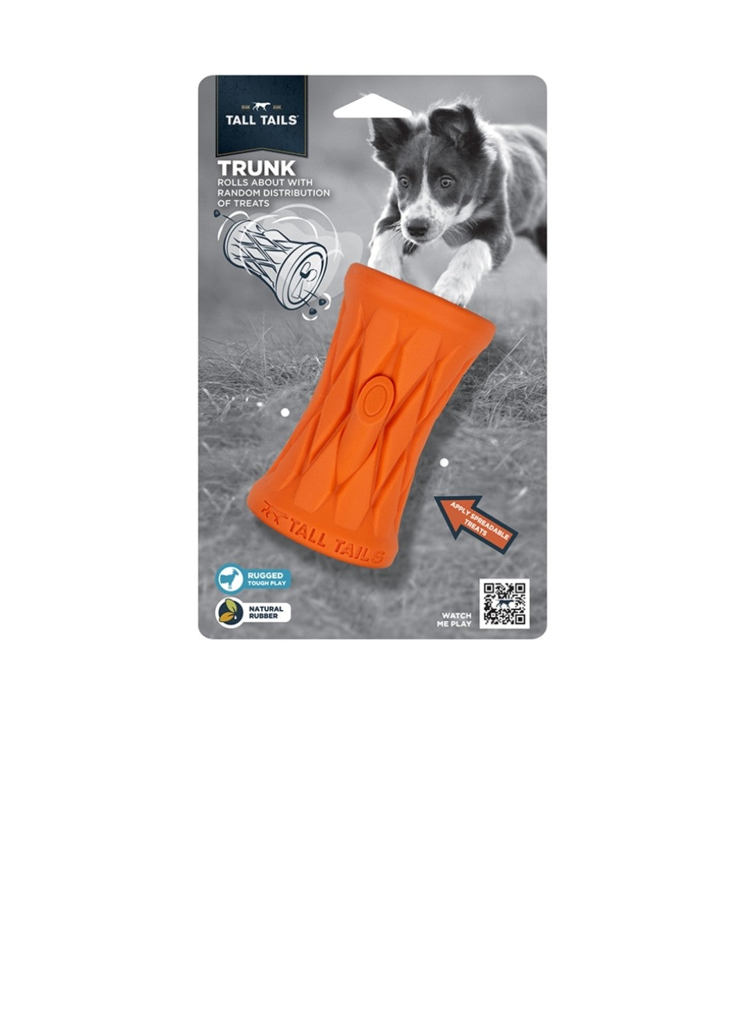 Tall Tails Dog Natural Rubber Toy Trunk 4 in