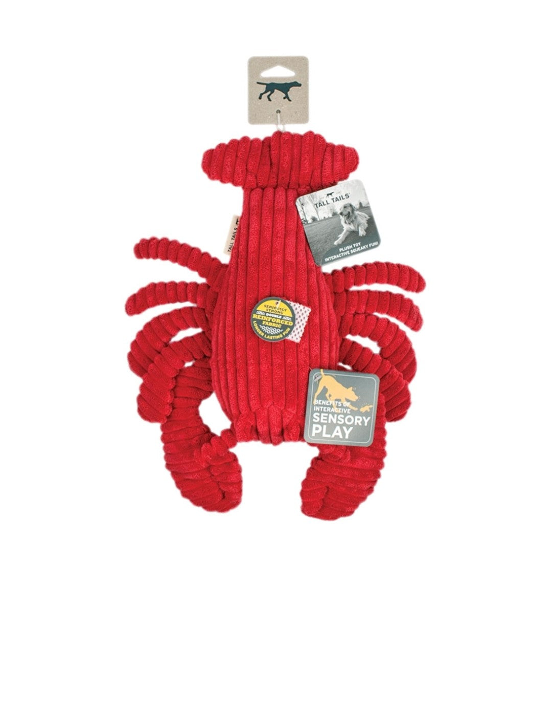 Tall Tails Dog Plush Squeak and Crunch Lobster 14 in