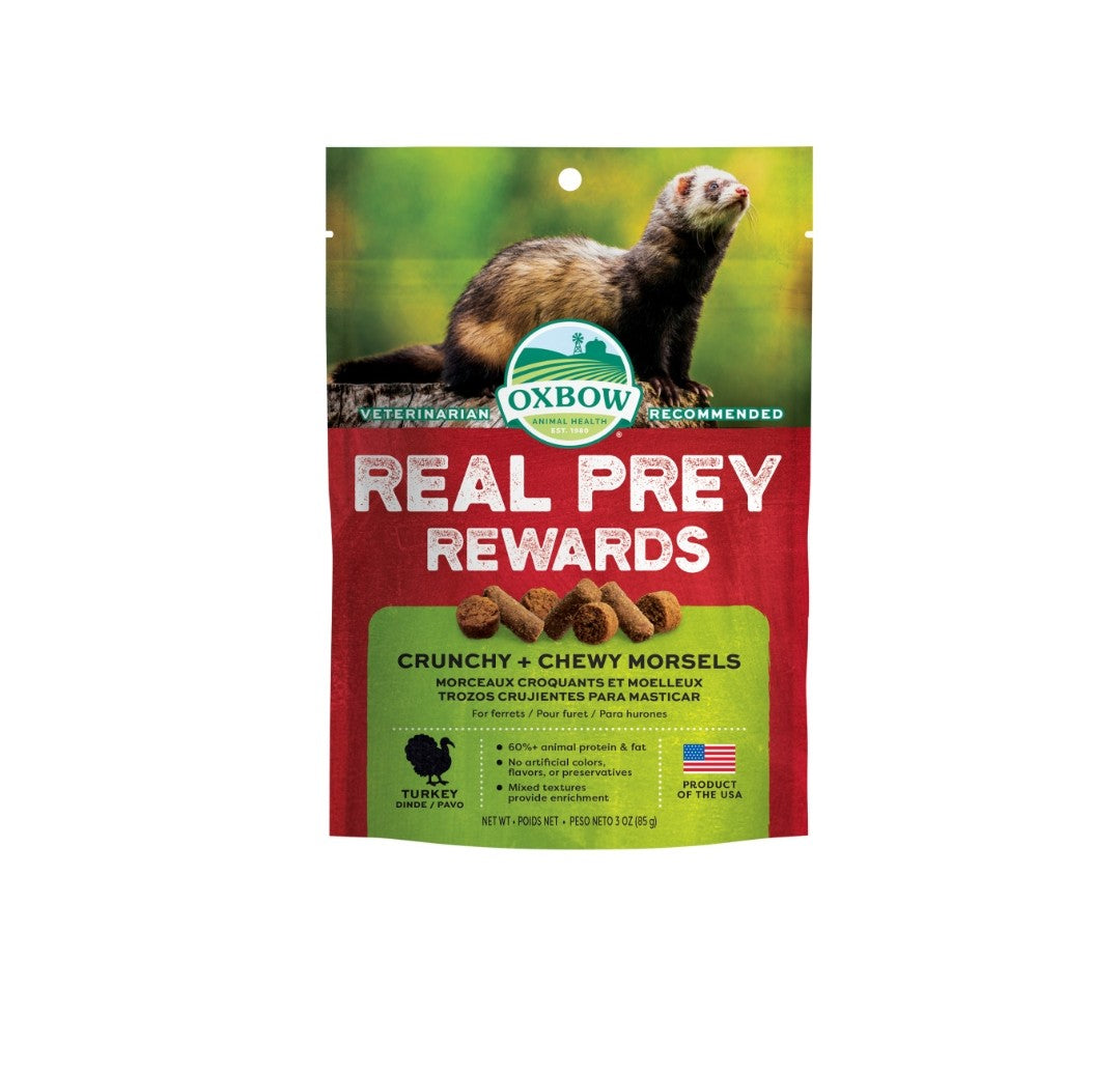 Oxbow Real Prey Rewards Crunchy and Chewy Turkey Ferret Treats 3 oz