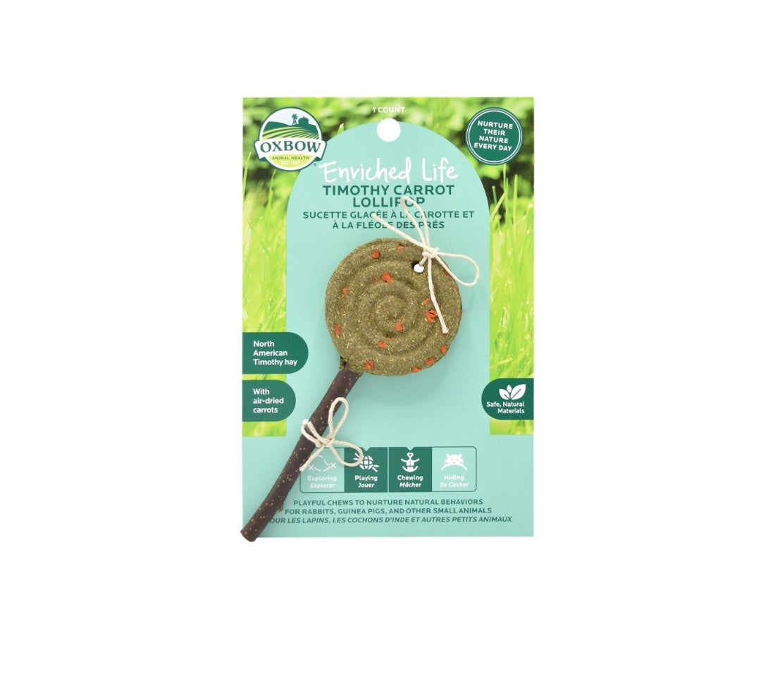 Oxbow Timothy Lollipop Carrot Small Animal Chew