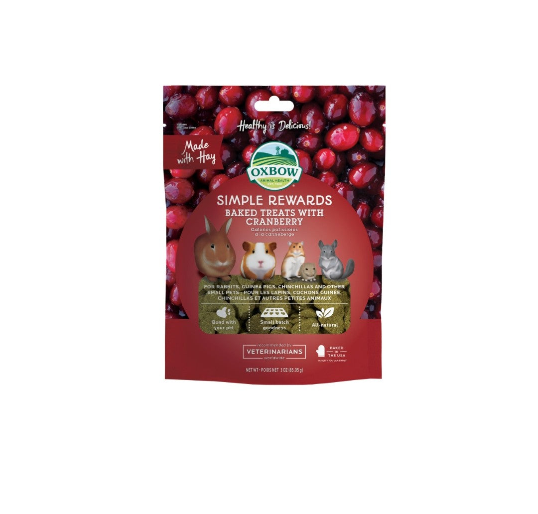 Oxbow Simple Rewards Baked Small Animal Cranberry Treats 3 oz