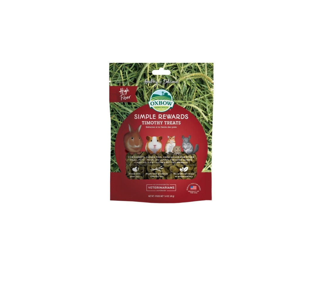 Oxbow Simple Rewards High Fiber Timothy Small Animal Treats 1.4 oz