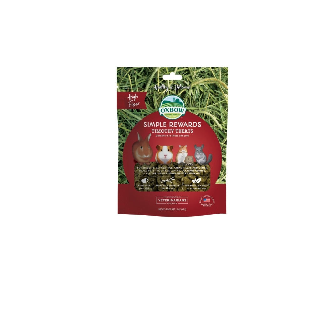 Oxbow Simple Rewards High Fiber Timothy Small Animal Treats 1.4 oz