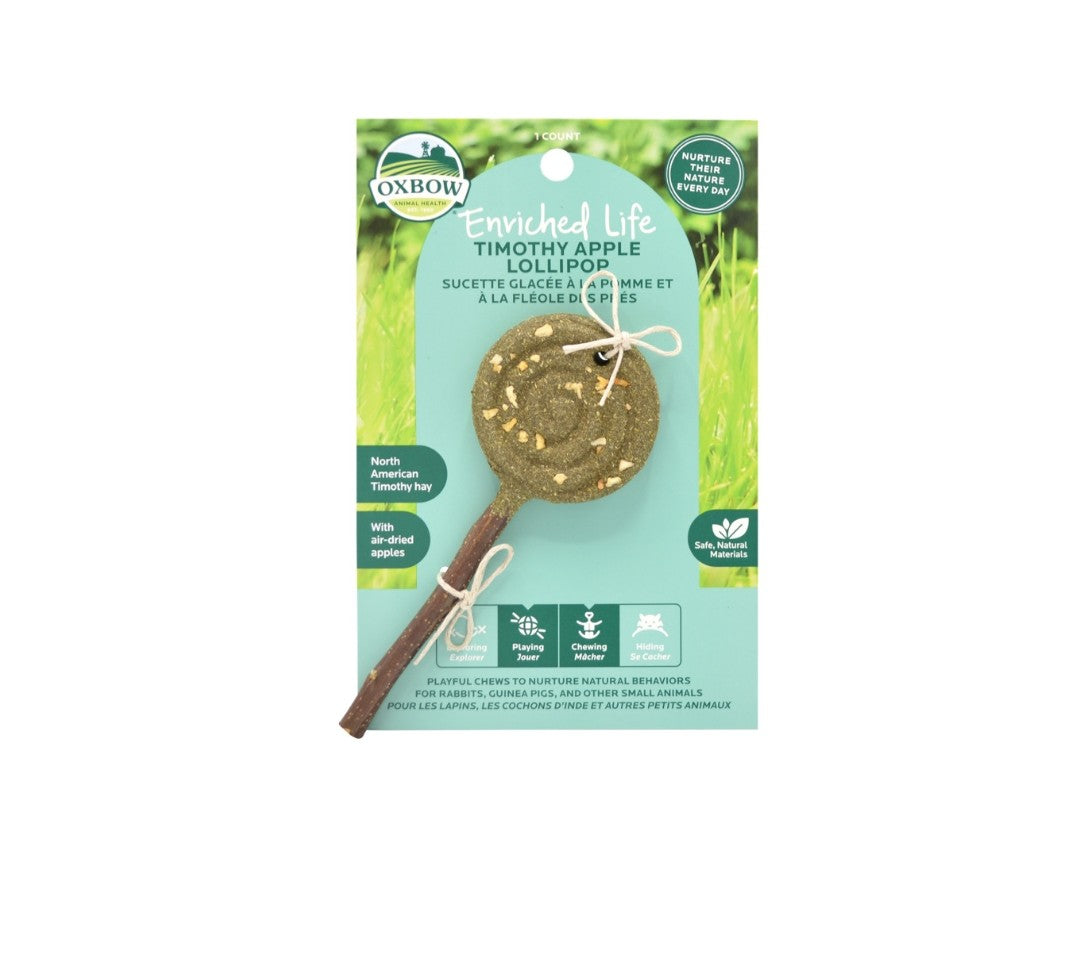 Oxbow Timothy Lollipop Apple Small Animal Chew