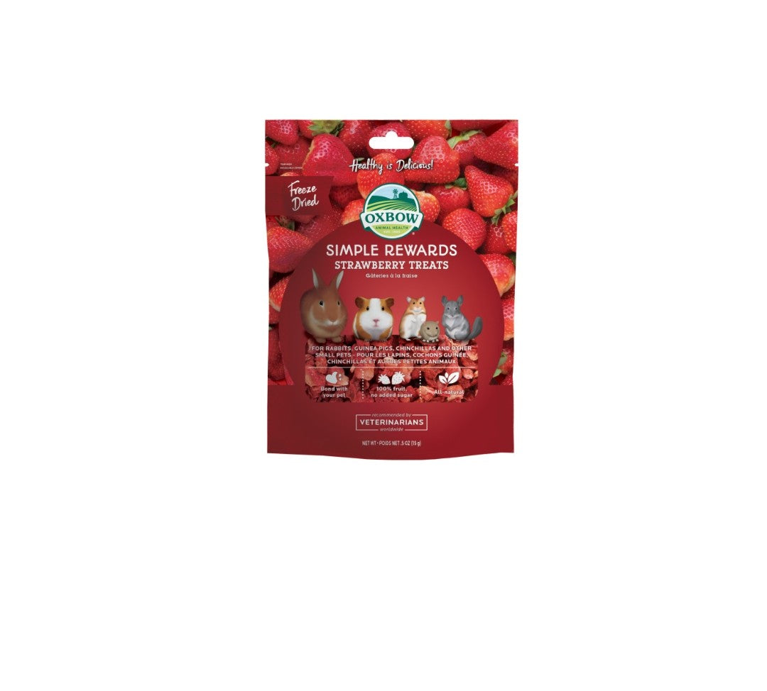 Oxbow Simple Rewards Freeze Dried Strawberry Small Animal Treats 5 oz