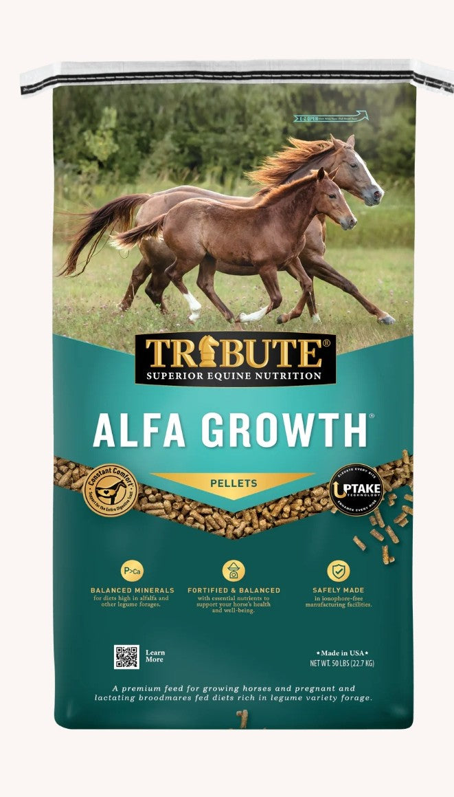 Tribute Alfalfa Growth Pelleted Feed For Mares and Foals on Alfalfa Diets 50 lbs