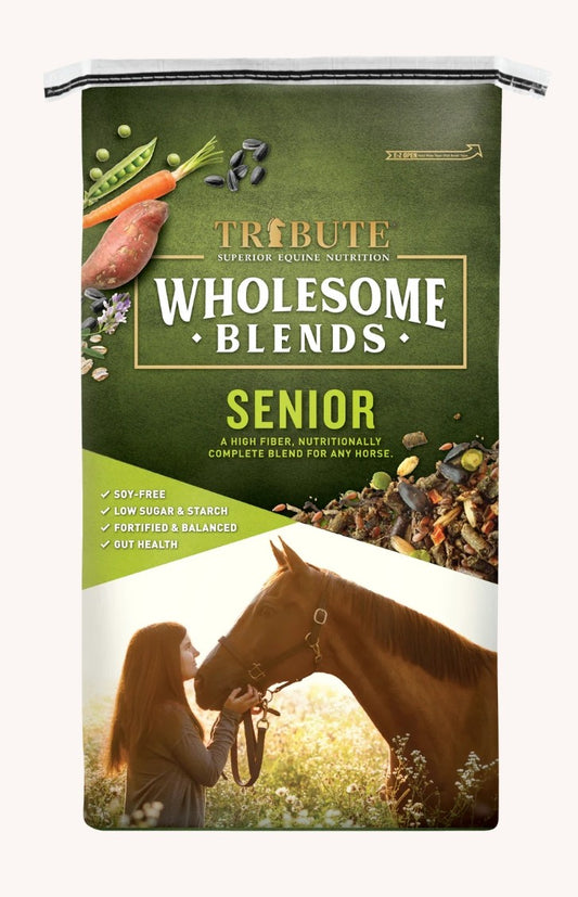Tribute Wholesome Blends Senior Soy Free Textured,  Low NSC Horse Feed 50 lbs