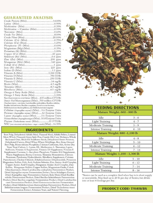 Tribute Wholesome Blends Senior Soy Free Textured,  Low NSC Horse Feed 50 lbs