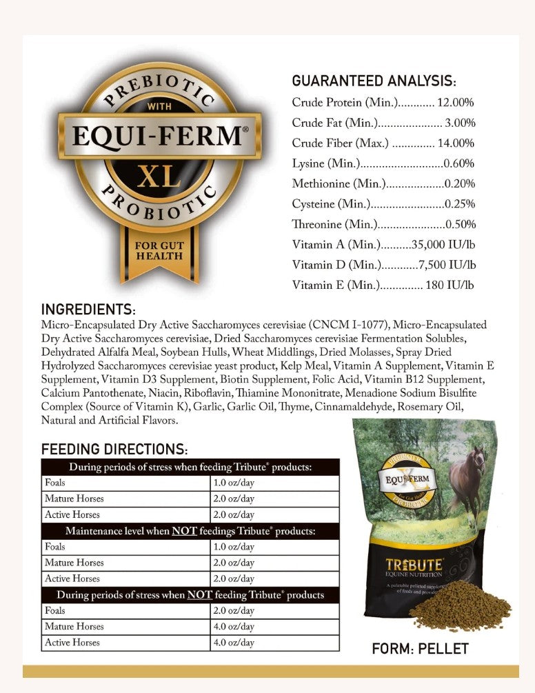 Tribute Equi-Ferm XL Prebiotic & Probiotic Horse Supplement 7.5 lbs