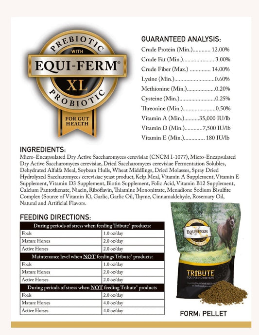 Tribute Equi-Ferm XL Prebiotic & Probiotic Horse Supplement 7.5 lbs