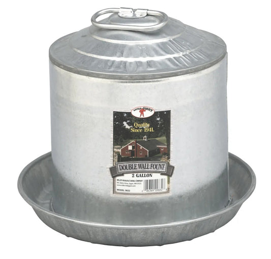 Galvanized Double Wall Water Fount 2 gallon