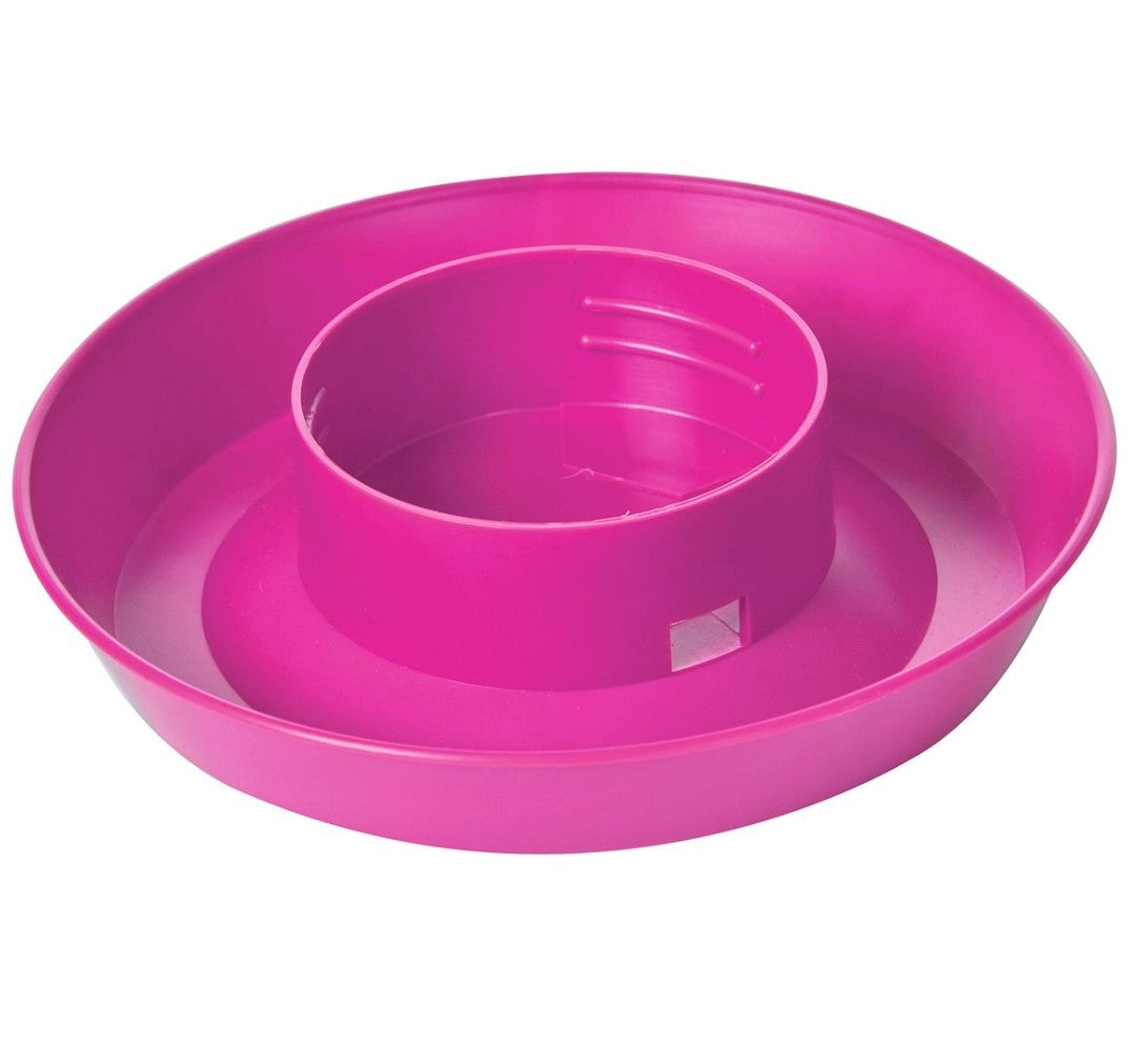 Plastic Screw on Poultry Waterer Base For Quart Jar Hot Pink
