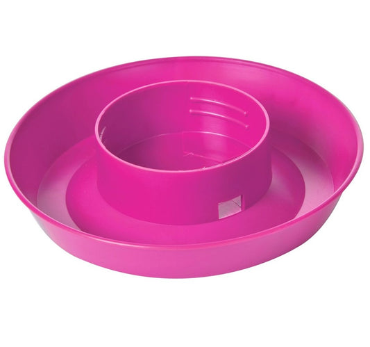 Plastic Screw on Poultry Waterer Base For Quart Jar Hot Pink
