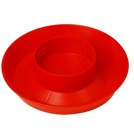 Plastic Screw on Poultry Waterer Base For Quart Jar Red