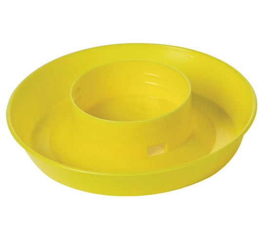 Plastic Screw on Poultry Waterer Base For Quart Jar Yellow