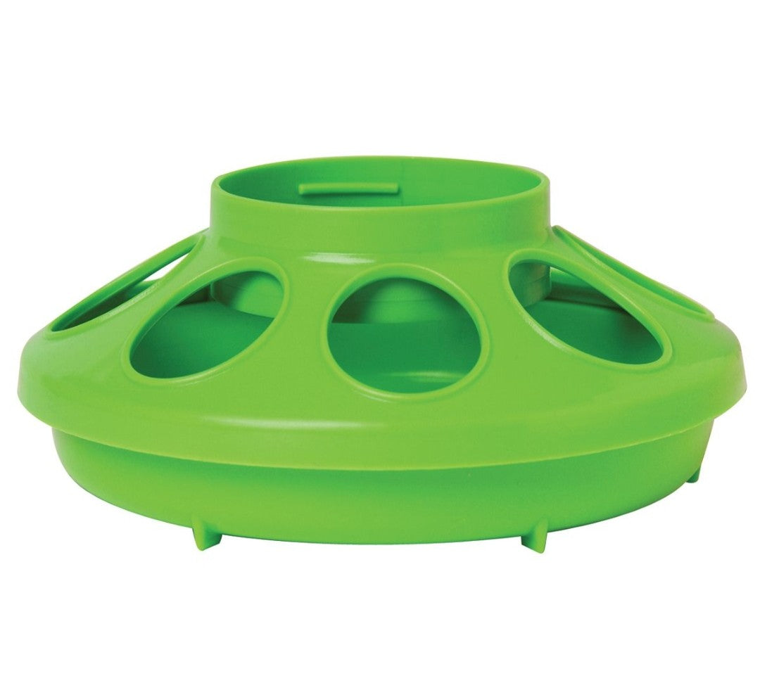 Plastic Screw on Poultry Feeder Base For 1 Quart Jar Green
